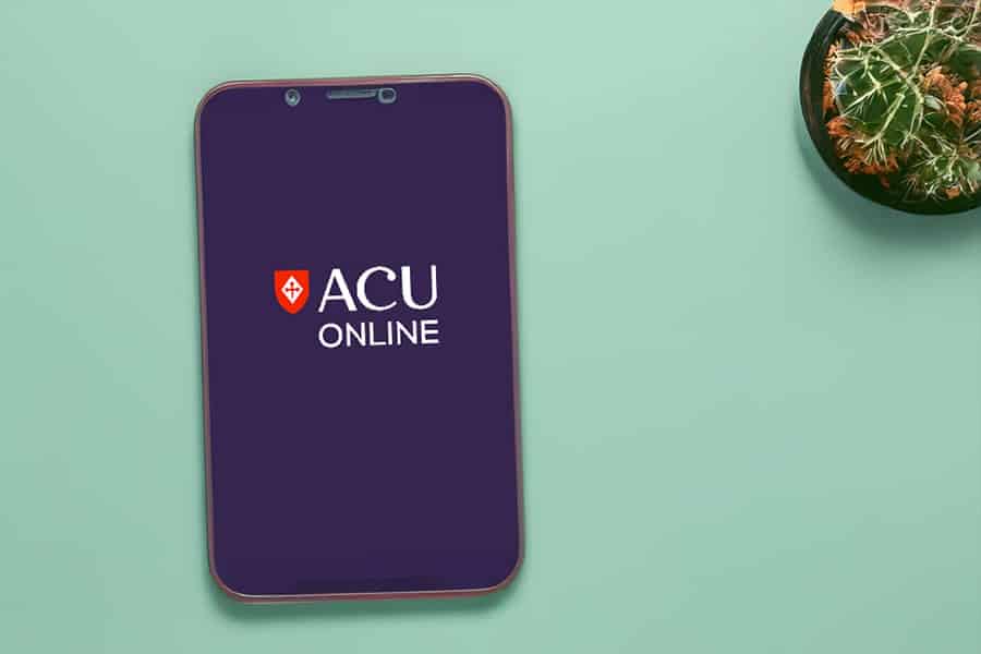 ACU Online logo on mobile phone