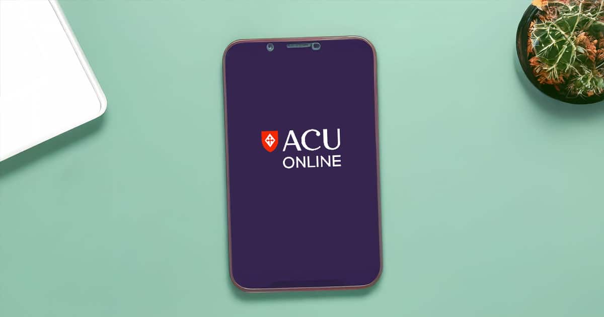 ACU Online logo on mobile phone