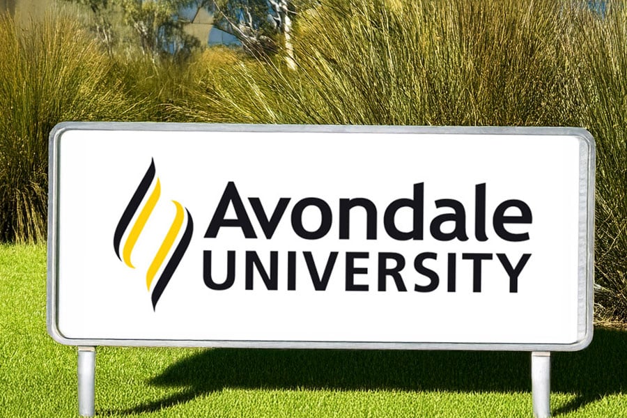 Avondale University campus sign