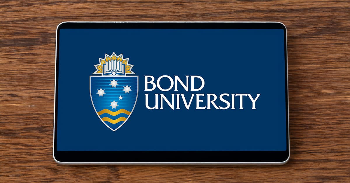 Bond University logo on tablet