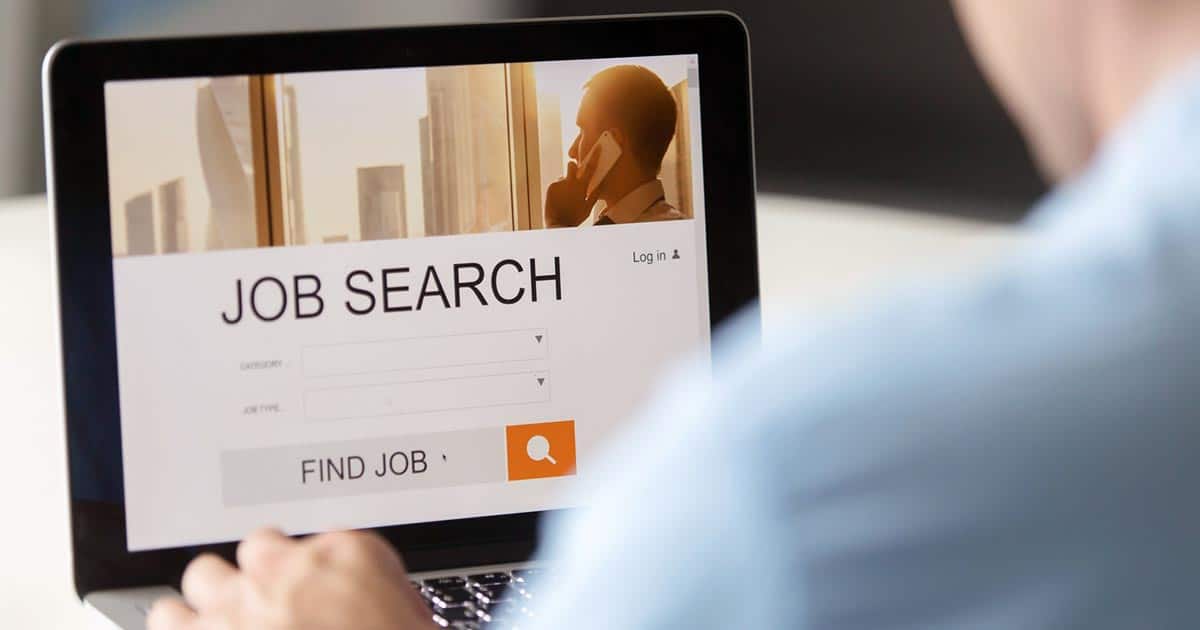 Job search and find a job display on laptop