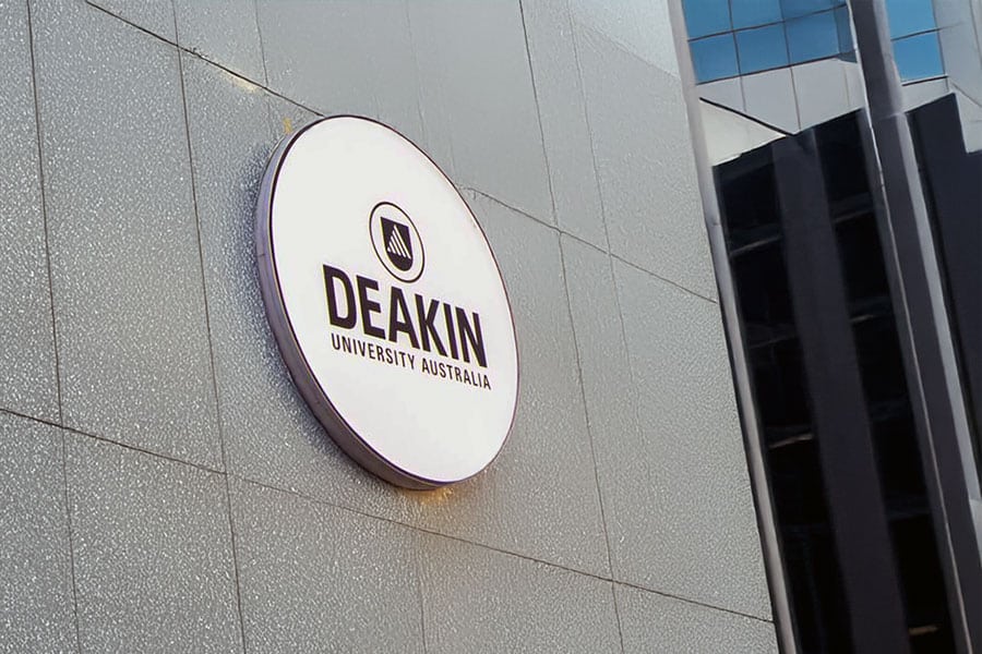 Deakin University building sign