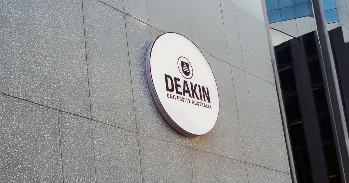 Deakin University building sign