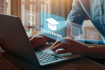 e-learning online learning on a laptop