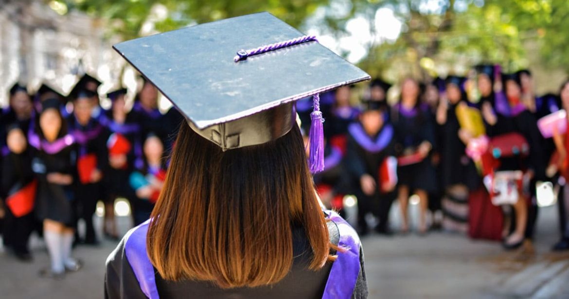Female graduate on graduation day