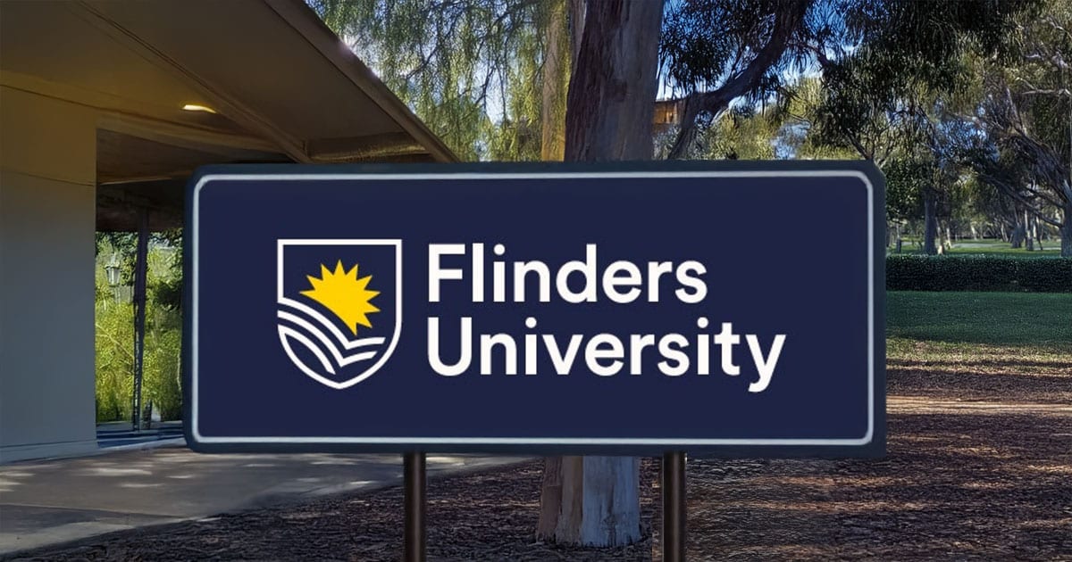 Flinders University campus sign