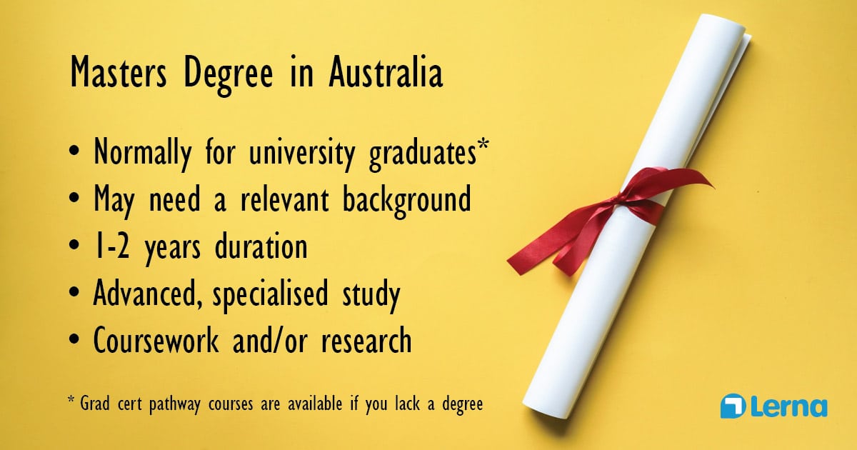 Key points about a masters degree in Australia