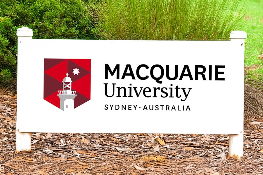 Macquarie University campus sign