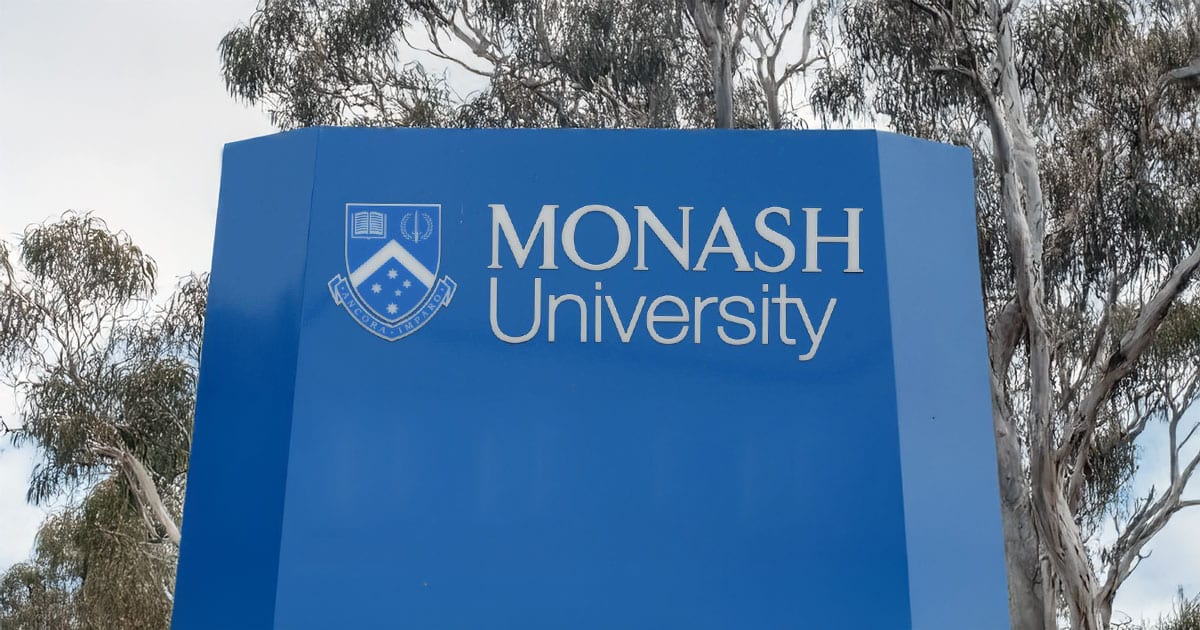 Monash University campus sign