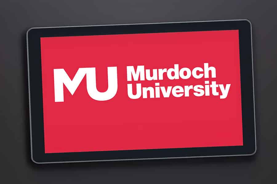 Murdoch University logo on computer tablet