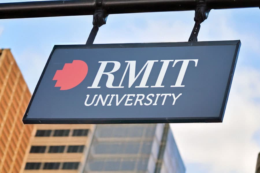 RMIT University building sign