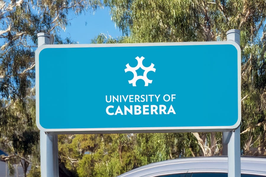 University of Canberra campus sign