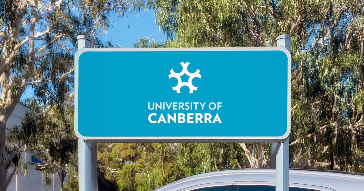 University of Canberra campus sign