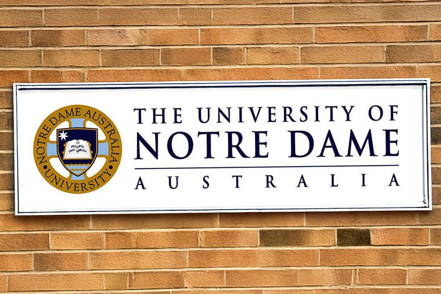 University of Notre Dame Australia campus sign