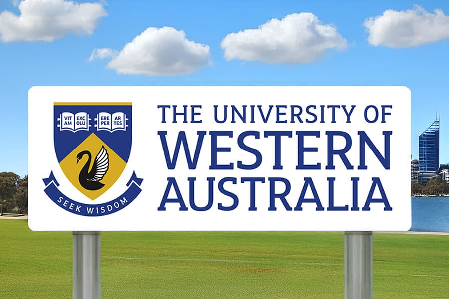 University of Western Australia campus sign