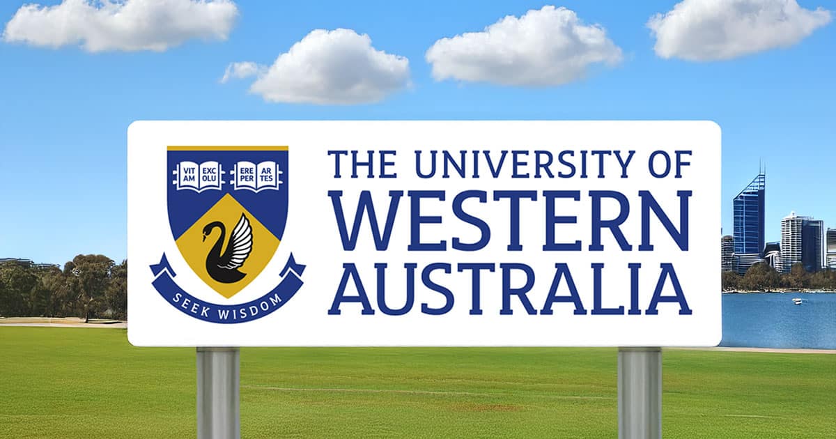 University of Western Australia campus sign