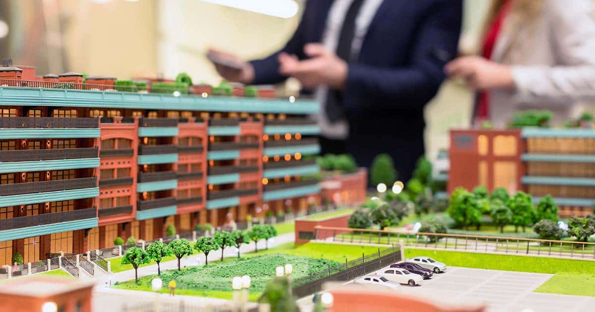 Scale model of high-density residential complex