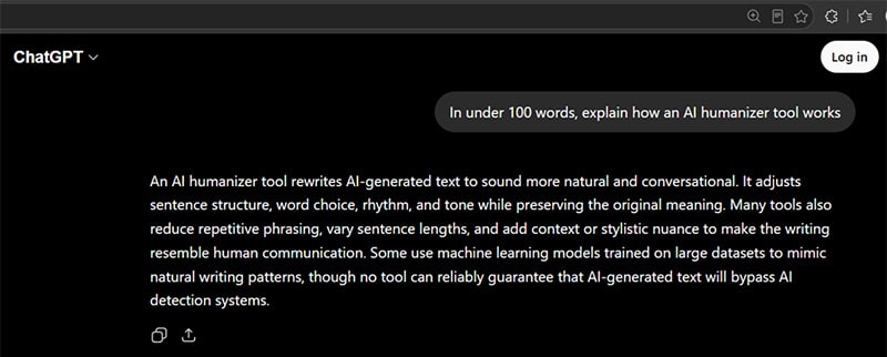AI generated text on AI humanizer tools