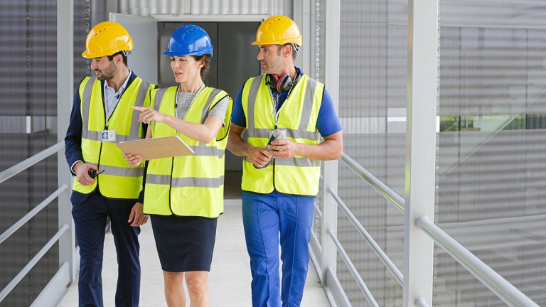 Occupational health and safety specialists on site
