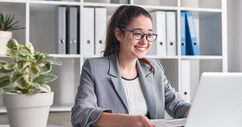 Smiling intern